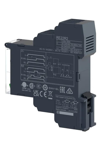 Schneider RE22R2AMR 24-240V AC/DC 2K/A 0.05S-300Sa Açma Gecikmeli Zaman Rölesi - Thumbnail