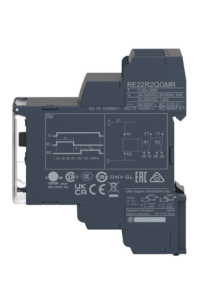 Schneider RE22R2QTMR 24-240V AC/DC 2K/A 0.05S-300Sa Yıldız Üçgen Zaman Rölesi - Thumbnail