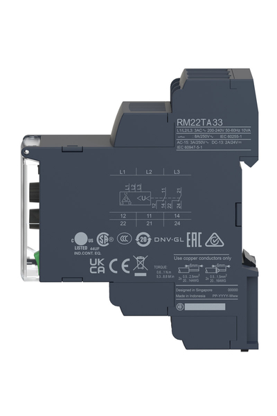 Schneider RM22TA33 380-480V AC 2K/A Trifaze Asimetrik Kontrol Rölesi - Thumbnail