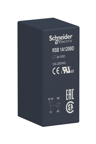 Schneider Electric - Schneider RSB-1A120BD 1K 24VDC 12A 5 Bacaklı Röle