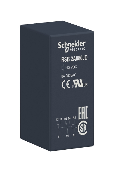Schneider Electric - Schneider RSB-2A080JD 2K 12VDC 8A 8 Bacaklı Röle Schneider Electric - Schneider RSB-2A080JD 2K 12VDC 8A 8 Bacaklı Röle