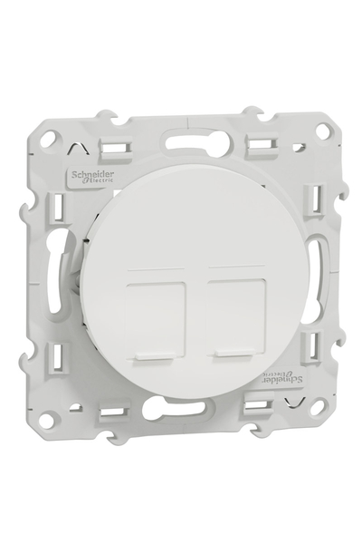 Schneider S520410 Odace 2xRJ45 Konnektörsüz Telefon Data Prizi