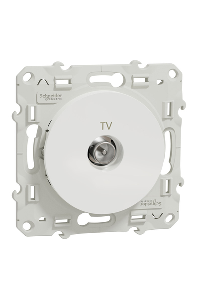 Schneider S520445 Odace Beyaz Sonlu Tv Prizi
