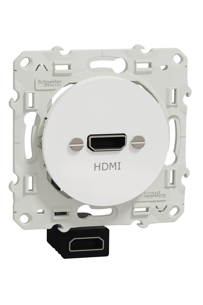 Schneider S520462 Odace Beyaz Dişi-Dişi Hdmı Konnektörlü Priz - Thumbnail