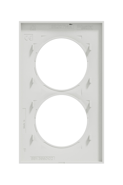 Schneider S520714 Odace Styl 2li Beyaz Dikey Çerçeve - Thumbnail