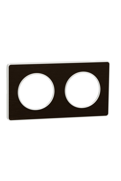 Schneider S520804LOdace Touch Metal Fırçalı Bronz 2li Anahtar Priz Çerçevesi - Thumbnail