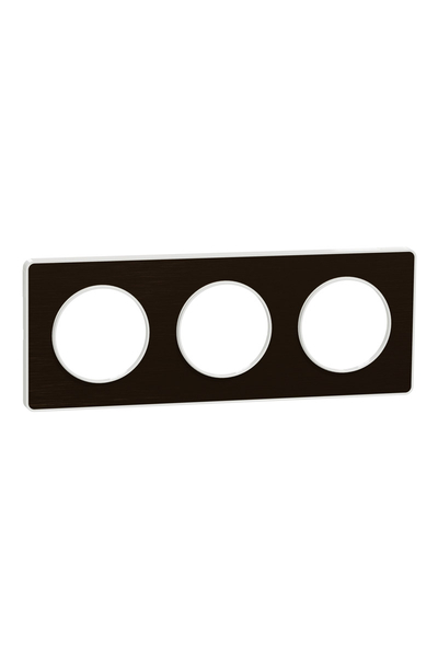 Schneider S520806L Odace Touch Metal Fırçalı Beyaz Kenarlı Bronz 3lü Anahtar Priz Çerçevesi