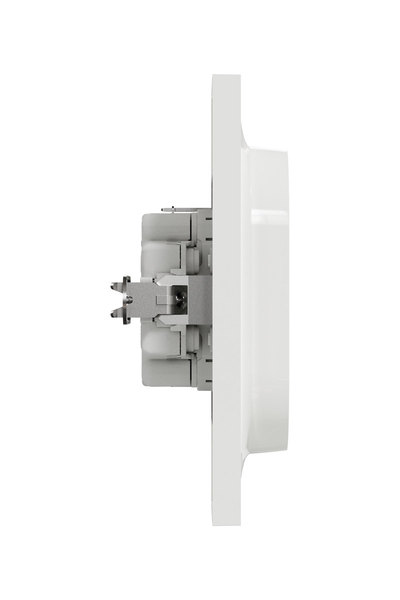 Schneider S521087 Odace Styl Çerçeveli Beyaz Vida Bağlantılı Çocuk Korumalı 2li Topraklı Priz - Thumbnail