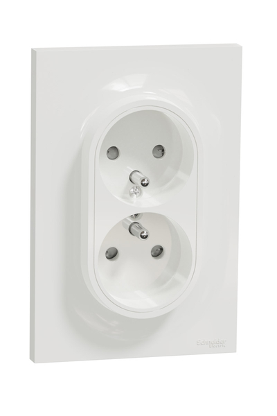 Schneider Electric - Schneider S521089 Odace Styl Çerçeveli Çocuk Korumalı Vida Bağlantılı Beyaz 2li UPS Priz Schneider Electric - Schneider S521089 Odace Styl Çerçeveli Çocuk Korumalı Vida Bağlantılı Beyaz 2li UPS Priz