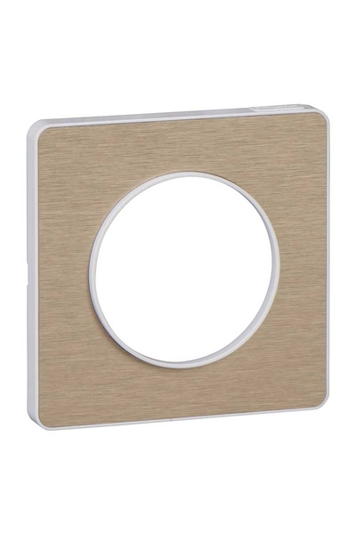 Schneider Electric - Schneider S52P802L Odace Touch Metal Fırçalanmış Bronz-Beyaz Bordür Tekli Kapak Çerçevesi