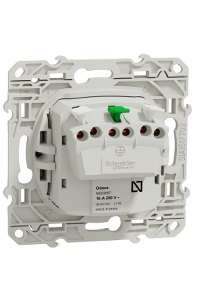 Schneider S530057 Odace Alüminyum Hızlı Bağlantılı Çocuk Korumalı Topraklı Priz - Thumbnail