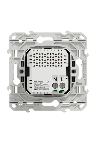 Schneider Electric - Schneider S530407 Odace 2.1A Alüminyum 2li USB Priz Schneider S530407 Odace 2.1A Alüminyum 2li USB Priz - Thumbnail