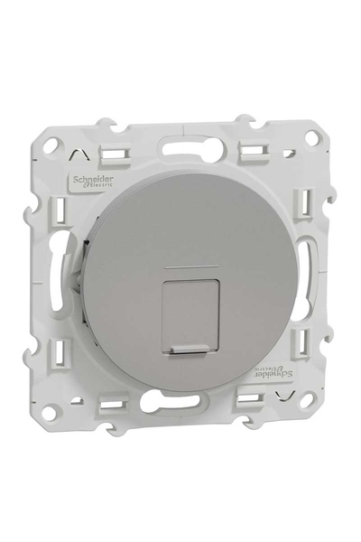 Schneider S530475 Odace Alüminyum 1xRJ45 Cat6 UTP Telefon Data Prizi