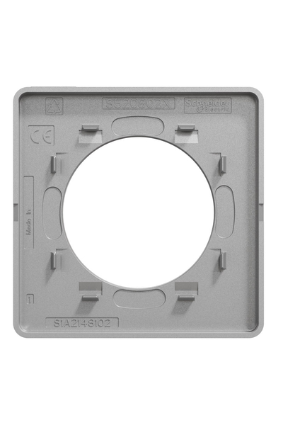 Schneider S530802J Odace Touch Metal Fırçalı Alüminyum Kenarlı Alüminyum Tekli Anahtar Priz Çerçevesi - Thumbnail