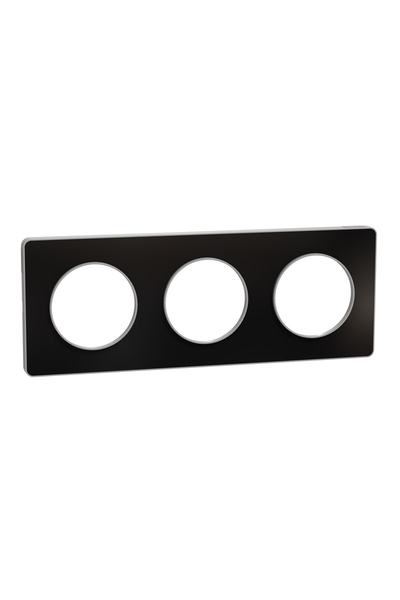 Schneider S530806K1 Odace Touch Alüminyum Kenarlı Parlak Duman 3lü Anahtar Priz Çerçevesi