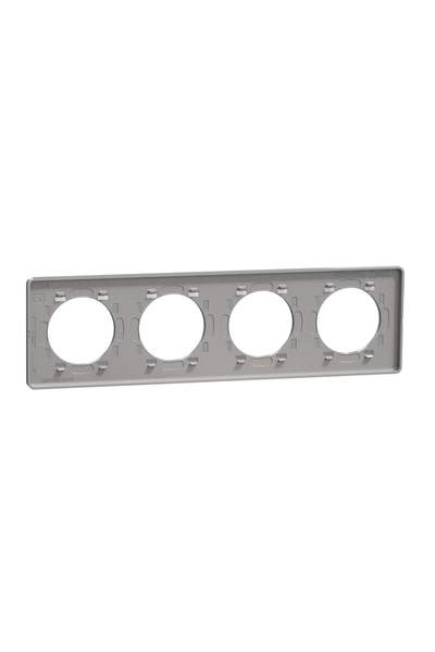 Schneider S530808J Odace Touch Metal Fırçalı Alüminyum Kenarlı Alüminyum 4lü Anahtar Priz Çerçevesi - Thumbnail