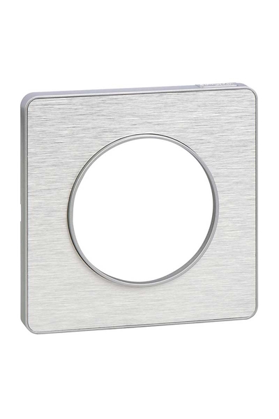 Schneider S53P802J Odace Touch Metal Fırçalanmış Alüminyum Kenarlı Tekli Kapak Çerçevesi