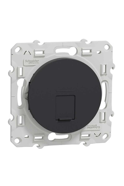 Schneider S540400 Odace Antrasit Konnektörsüz Tekli RJ45 Boş Data Prizi