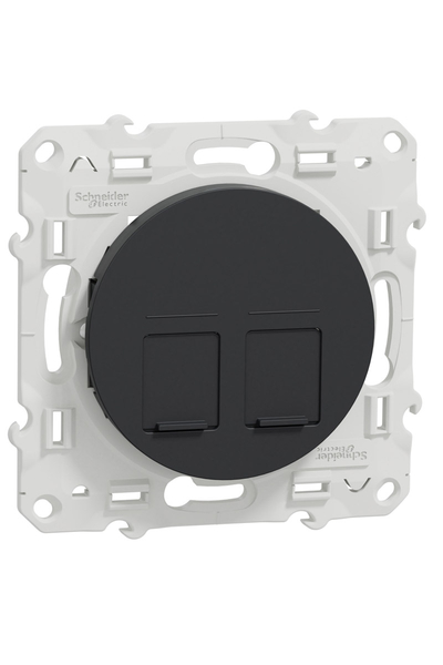 Schneider S540410 Odace Antrasit 2li RJ45 Konnektörsüz Telefon Data Prizi