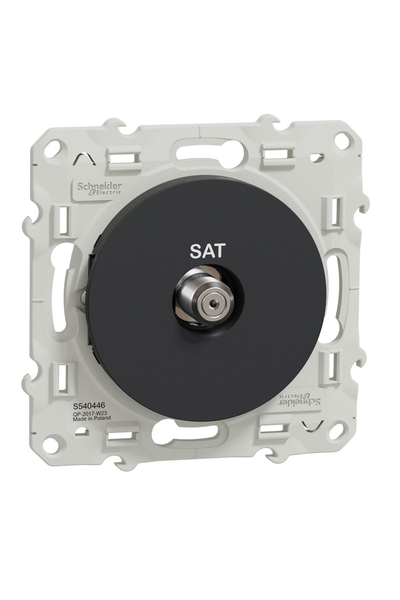 Schneider S540446 Odace Antrasit Sonlu Tekli Sat Prizi - Thumbnail