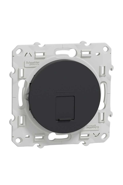 Schneider S540475 Odace Antrasit 1xRJ45 Cat6 UTP Telefon Data Prizi