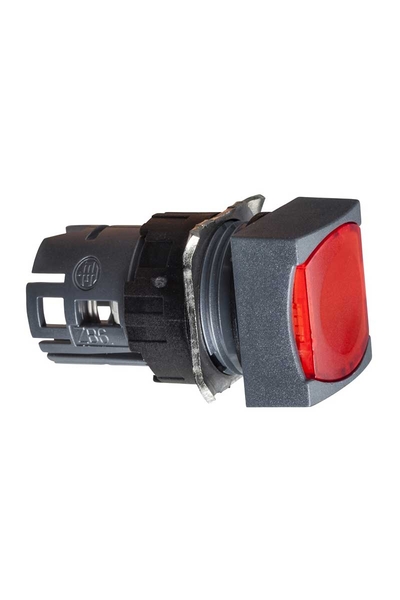 Schneider Schnneider ZB6CW4 12-24V Sıva Altı Kare Yaylı Dönüş Işıklı Kırmızı Buton Başlığı