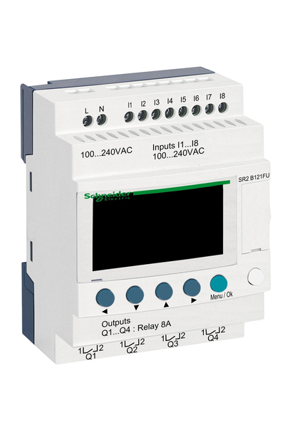 Schneider SR2B121FU Zelio 100-240V AC 12 I-O Kompakt Akıllı Röle - Thumbnail
