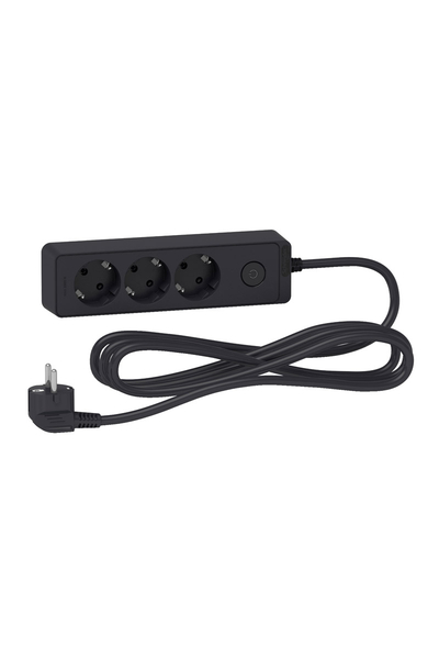 Schneider Electric - Schneider ST9433B 3m Antrasit Topraklı 3lü Grup Priz