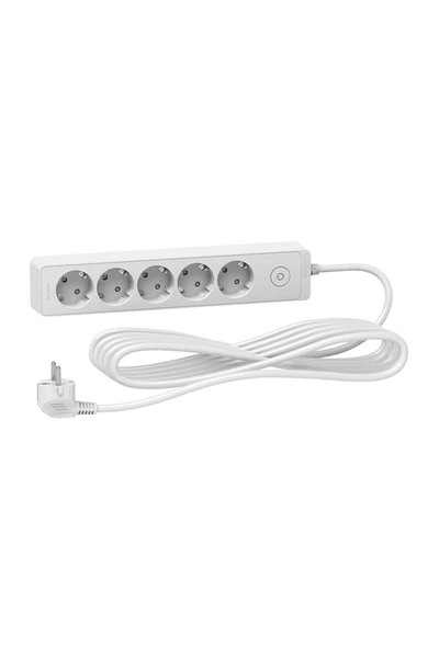 Schneider Electric - Schneider ST9455W 5m Beyaz Beyaz Topraklı 5li Grup Priz