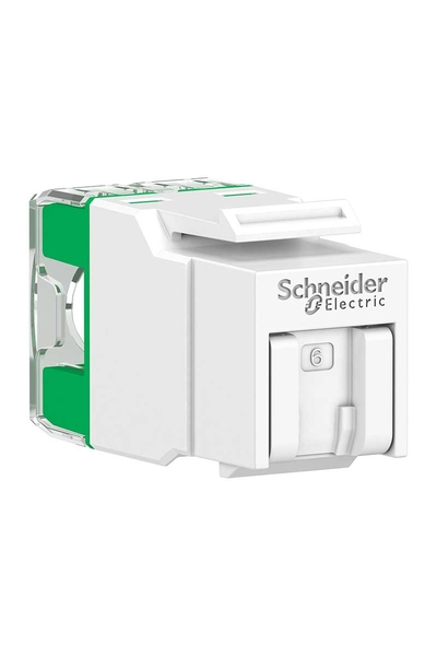 Schneider VDIB17346UWE Actassi Bakır Cat 6 Utp Beyaz Kapaklı Rj-45 Konnektör