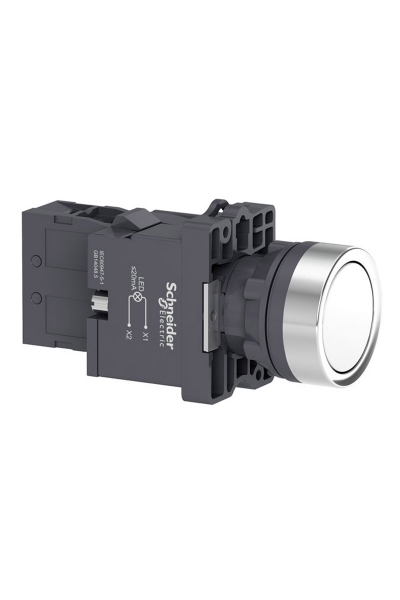 Schneider XA2-EW31M1 220VAC/DC Işıklı Yaylı Beyaz Buton