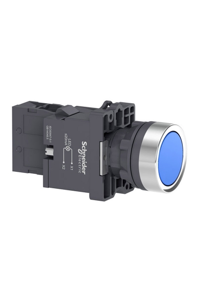 Schneider XA2-EW36B1 24VAC/DC Işıklı Yaylı Mavi Buton