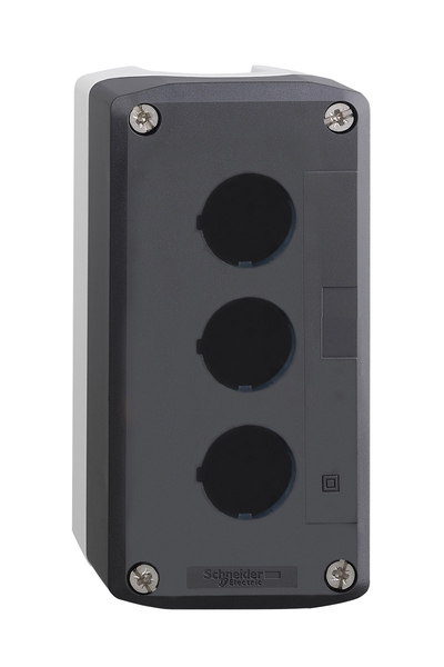 Schneider Electric - Schneider XALD03H7 3 Delikli Açık Gri Tabanlı Koyu Gri Boş Kontrol İstasyonu