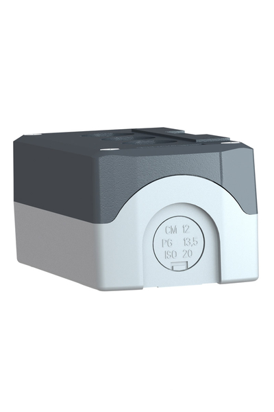 Schneider XALD03H7 3 Delikli Açık Gri Tabanlı Koyu Gri Boş Kontrol İstasyonu - Thumbnail