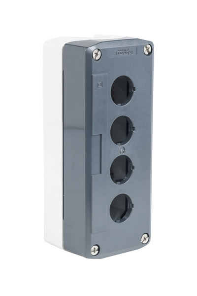 Schneider Electric - Schneider XALD04H7 4 Delikli Açık Gri Tabanlı Koyu Gri Boş Kontrol istasyonu