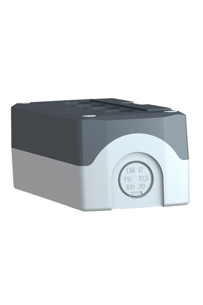 Schneider XALD04H7 4 Delikli Açık Gri Tabanlı Koyu Gri Boş Kontrol istasyonu - Thumbnail