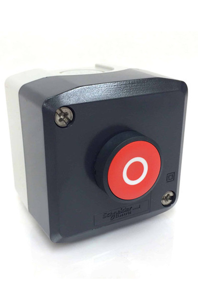 Schneider Electric - Schneider XALD112 22mm 1NK Yaylı Dönüşlü Kırmızı O İşaretli Butonlu Gri Kumanda Kutusu