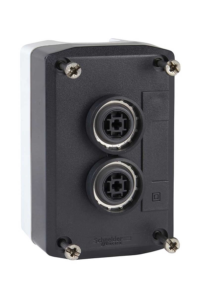 Schneider Electric - Schneider XALD223 Sıva Altı Beyaz-Siyah Yaylı Dönüş Basmalı Buton Kutusu