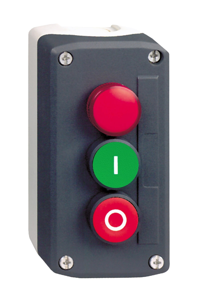 Schneider XALD363B Sıva Altı Yeşil-Kırmızı Basmalı Buton Kutusu