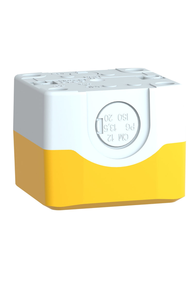 Schneider XALK01 1 Delikli Açık Gri Tabanlı Sarı Boş Muhafaza Kapağı - Thumbnail