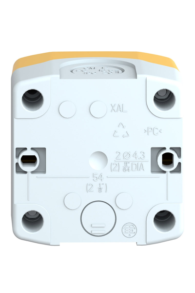 Schneider XALK01 1 Delikli Açık Gri Tabanlı Sarı Boş Muhafaza Kapağı - Thumbnail