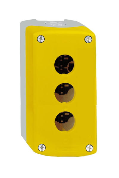 Schneider Electric - Schneider XALK03 3 Delikli Açık Gri Tabanlı Sarı Boş Muhafaza Kapağı