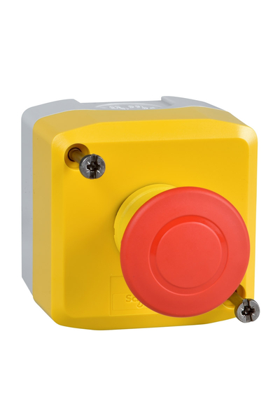 Schneider Electric - Schneider XALK198 Harmony Xald/Xalk Plastik Sarı 40mm Kırmızı Mantar Kafalı Acil Stoplu Bas-Çek Kontrol İstasyonu