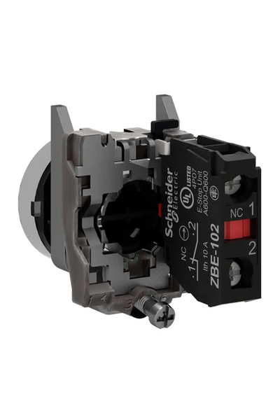 Schneider XB4BA4322 1NK Yaylı Dönüş Kırmızı Buton - Thumbnail