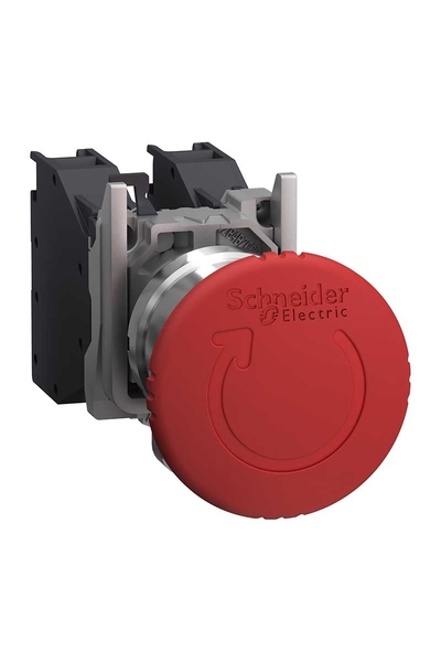 Schneider Electric - Schneider XB4BS8445GEX Harmony Xb4 40mm Kırmızı Mantar Kafalı Acil Stop Butonu