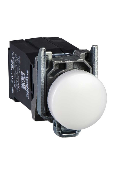 Schneider Electric - Schneider XB4BV8B1 Harmony XB4 22mm 440-460V Beyaz Düz Lens Entegre Led Pilot Işık Başlığı