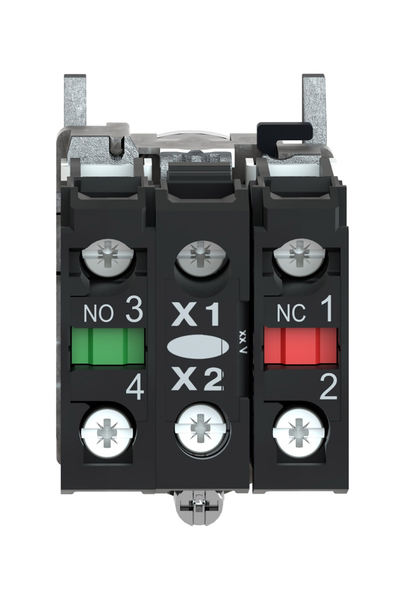 Schneider XB4BW3165 22mm 250V 1NA+1NK Yaylı Dönüşlü Beyaz Işıklı Buton - Thumbnail