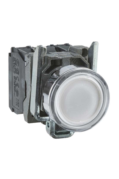Schneider XB4BW31G5 110-120V 1NA+1NK 22mm Beyaz Yaylı Dönüşlü Sıva Altı Işıklı Buton