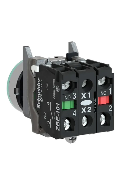 Schneider XB4BW33G5 110-120V 1NA+1NK 22mm Yaylı Dönüşlü Sıva Altı Komple Işıklı Buton - Thumbnail