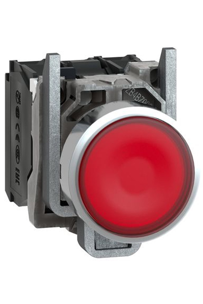 Schneider XB4BW34G5 1NA+1NK 110-120V Kırmızı Sıva Altı Eksiksiz Yaylı Dönüş Işıklı Buton - Thumbnail